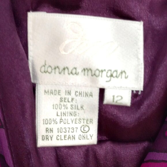 Donna Morgan Purple Paisley Silk Chiffon Fairycore Dress - Picture 3 of 9
